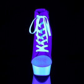 Pleaser DELIGHT-600SK-02 Pink Canvas/Neon White EU-37 / US-7