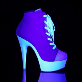 Pleaser DELIGHT-600SK-02 Pink Canvas/Neon White EU-37 / US-7