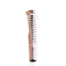 Pleaser FLAMINGO-1040TT Platform Ankle Boots Patent Beige...
