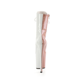 Pleaser FLAMINGO-1040TT Platform Ankle Boots Patent Beige White EU-35 / US-5