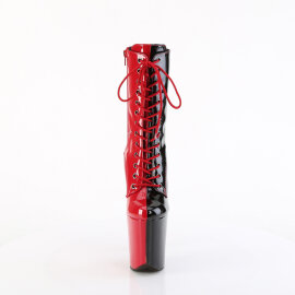 Pleaser FLAMINGO-1040TT Platform Ankle Boots Patent Black Red EU-37 / US-7
