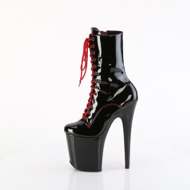 Pleaser FLAMINGO-1040TT Platform Ankle Boots Patent Black Red EU-37 / US-7