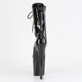 Pleaser FLAMINGO-1041GP Platform Ankle Boots Patent Glitter Black EU-37 / US-7