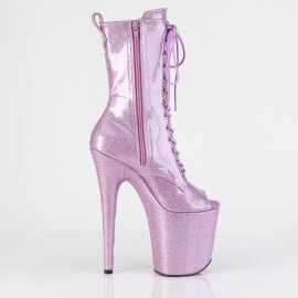 Pleaser FLAMINGO-1041GP Platform Ankle Boots Patent Glitter Light Purple EU-35 / US-5