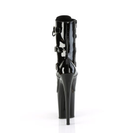 Pleaser FLAMINGO-1043 Platform Ankle Boots Velvet Black EU-35 / US-5