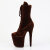 Pleaser FLAMINGO-1045VEL Platform Ankle Boots Velvet Brown EU-38 / US-8