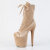 Pleaser FLAMINGO-1045VEL Platform Ankle Boots Velvet Beige EU-40 / US-10
