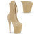 Pleaser FLAMINGO-1045VEL Platform Ankle Boots Velvet Beige EU-42 / US-12