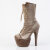 Pleaser FLAMINGO-1045VEL Platform Ankle Boots Velvet Khaki EU-38 / US-8