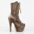 Pleaser FLAMINGO-1045VEL Platform Ankle Boots Velvet Khaki EU-38 / US-8