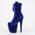 Pleaser FLAMINGO-1045VEL Platform Ankle Boots Velvet Blue EU-42 / US-12