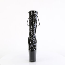 Pleaser FLAMINGO-1054 Platform Ankle Boots Patent Black EU-35 / US-5