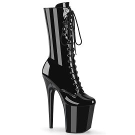 Pleaser FLAMINGO-1054 Platform Ankle Boots Patent Black...