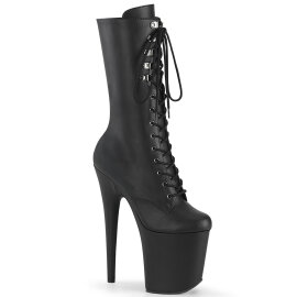 Pleaser FLAMINGO-1054 Platform Ankle Boots Faux Leather Black EU-37 / US-7