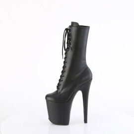 Pleaser FLAMINGO-1054 Platform Ankle Boots Faux Leather Black EU-37 / US-7