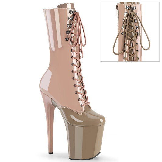 Pleaser FLAMINGO-1054DC Platform Ankle Boots Patent Pink EU-37 / US-7