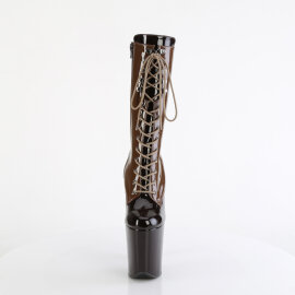 Pleaser FLAMINGO-1054DC Platform Ankle Boots Patent Brown...