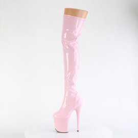 Pleaser FLAMINGO-3000 Platform Overknee Boots Patent Pink EU-40 / US-10