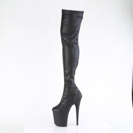 Pleaser FLAMINGO-3000 Platform Overknee Boots Faux Leather Black EU-38 / US-8