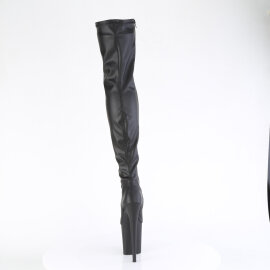 Pleaser FLAMINGO-3000 Platform Overknee Boots Faux Leather Black EU-38 / US-8