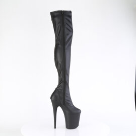 Pleaser FLAMINGO-3000 Platform Overknee Boots Faux Leather Black EU-38 / US-8