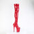Pleaser FLAMINGO-3000 Platform Overknee Boots Patent Red EU-35 / US-5