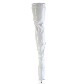 Pleaser FLAMINGO-3000 Platform Overknee Boots Patent White EU-35 / US-5