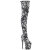 Pleaser FLAMINGO-3000DP Platform Overknee Boots Fabric Black White EU-36 / US-6