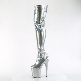 Pleaser FLAMINGO-3000HWR Platform Overknee Boots Hologram Silver EU-42 / US-12