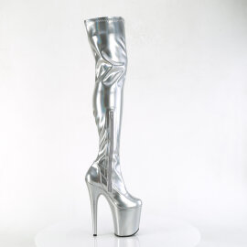 Pleaser FLAMINGO-3000HWR Platform Overknee Boots Hologram Silver EU-42 / US-12