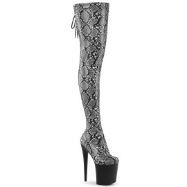 Pleaser FLAMINGO-3008SP-BT Platform Overknee Boots Snake...