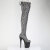 Pleaser FLAMINGO-3008SP-BT Platform Overknee Boots Snake Print Black White EU-37 / US-7