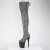 Pleaser FLAMINGO-3008SP-BT Platform Overknee Boots Snake Print Black White EU-38 / US-8