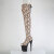 Pleaser FLAMINGO-3008SP-BT Platform Overknee Boots Snake Print Brown EU-35 / US-5