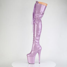 Pleaser FLAMINGO-3020GP Platform Overknee Boots Patent Glitter Purple EU-36 / US-6