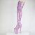 Pleaser FLAMINGO-3020GP Platform Overknee Boots Patent Glitter Purple EU-36 / US-6