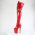 Pleaser FLAMINGO-3020GP Platform Overknee Boots Patent Glitter Red EU-35 / US-5