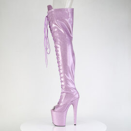 Pleaser FLAMINGO-3021GP Platform Overknee Boots Patent Glitter Purple EU-38 / US-8