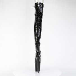 Pleaser FLAMINGO-3850 Platform Overknee Boots Patent Black EU-35 / US-5
