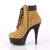 Pleaser DELIGHT-600TL-02 Tan Nubuck Faux Leather/Dark Brown Matte EU-35 / US-5