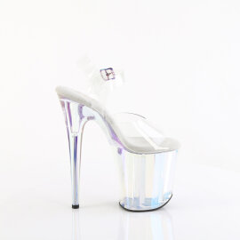 Pleaser FLAMINGO-808HT Platform Sandalettes Clear Hologram Smoke Multicolored EU-37 / US-7