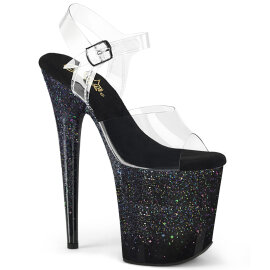 Pleaser FLAMINGO-808SS Platform Sandalettes Clear Glitter...