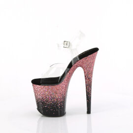 Pleaser FLAMINGO-808SS Platform Sandalettes Clear Glitter Pink EU-35 / US-5