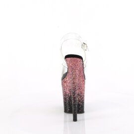 Pleaser FLAMINGO-808SS Platform Sandalettes Clear Glitter Pink EU-35 / US-5