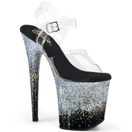 Pleaser FLAMINGO-808SS Platform Sandalettes Clear Glitter...