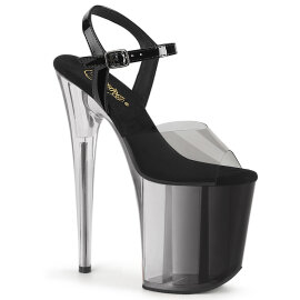 Pleaser FLAMINGO-808T-1 Platform Sandalettes Clear Smoke Black EU-35 / US-5