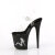 Pleaser FLAMINGO-808TGRS Platform Sandalettes Clear Rhinestones Black Silver EU-35 / US-5