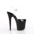 Pleaser FLAMINGO-808TGRS Platform Sandalettes Clear Rhinestones Black Silver EU-37 / US-7