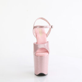 Pleaser FLAMINGO-809GP Platform Sandalettes Patent Hologram Smoke Pink EU-35 / US-5