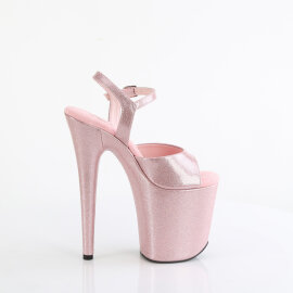 Pleaser FLAMINGO-809GP Platform Sandalettes Patent Hologram Smoke Pink EU-35 / US-5